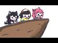 miko, mio, and subaru stuck on a cliff (hololive fan animation)