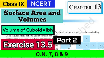 Class 9 maths exercise 13.5 Q.N. 7, 8 & 9