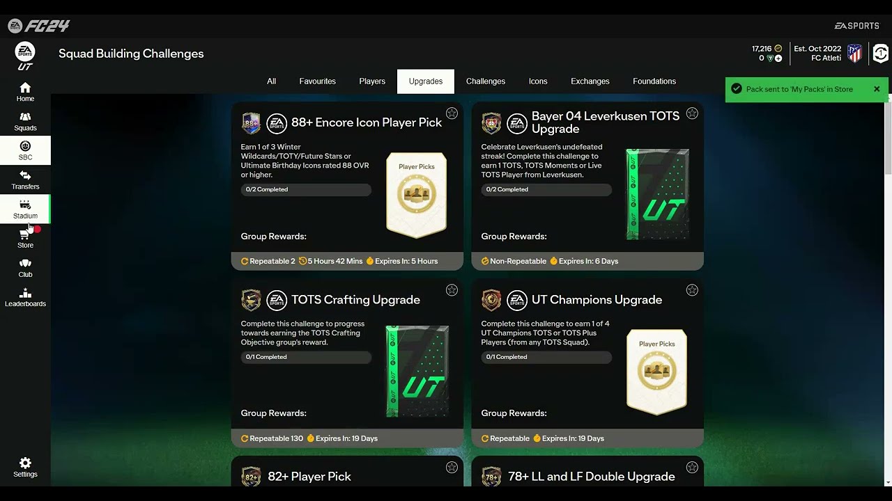 EA FC 24 UT League 1 TOTS Upgrade SBC | 