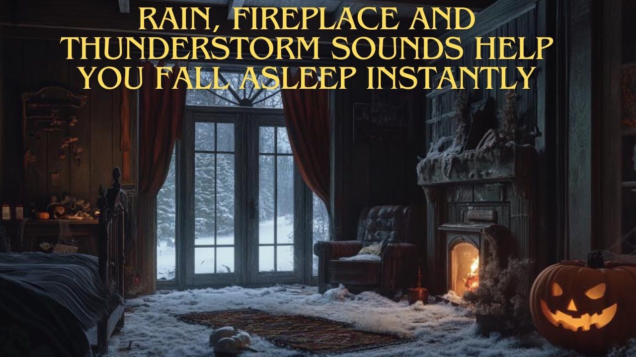 The sound of rain, fireplace and thunder helps you fall asleep ...