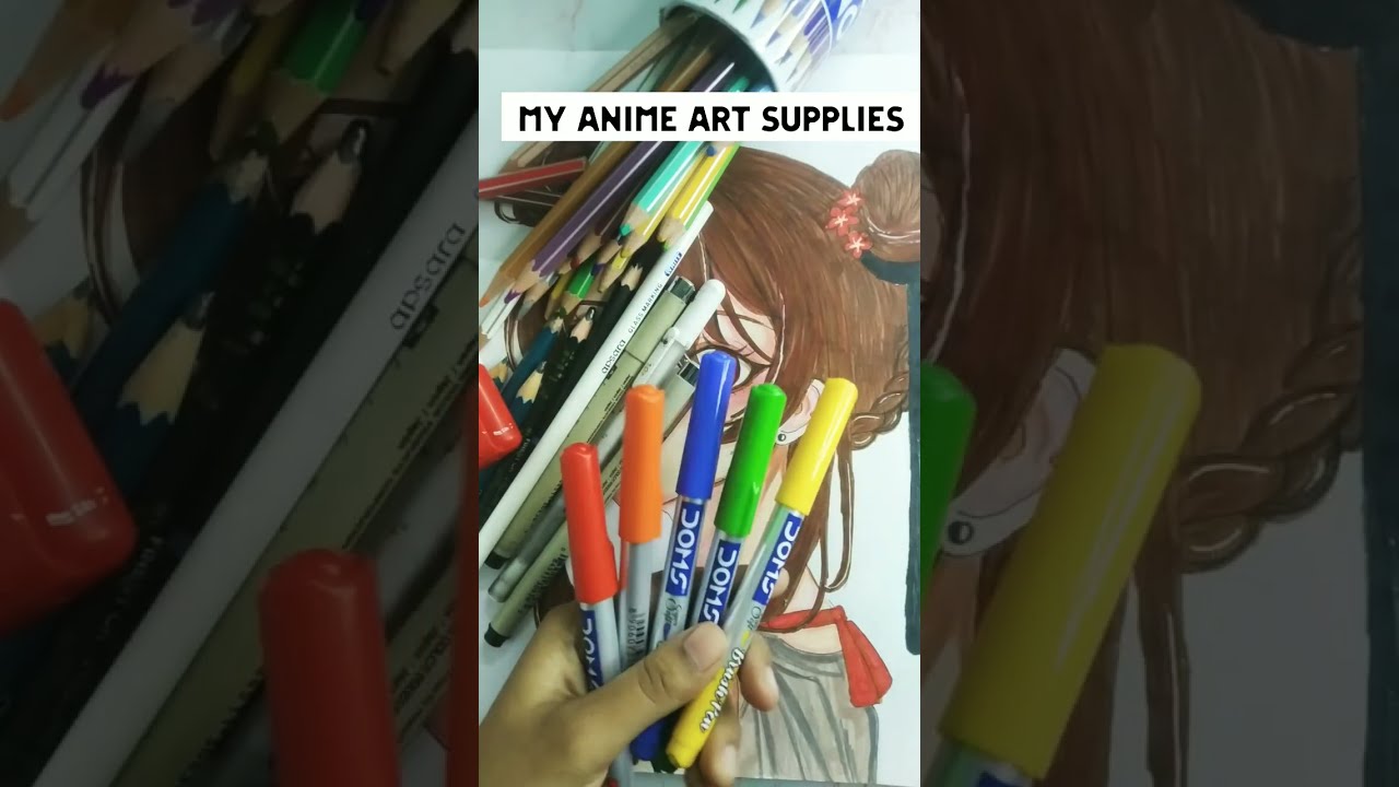 My anime art supplies 🤔#shorts #anime #artsupplies 