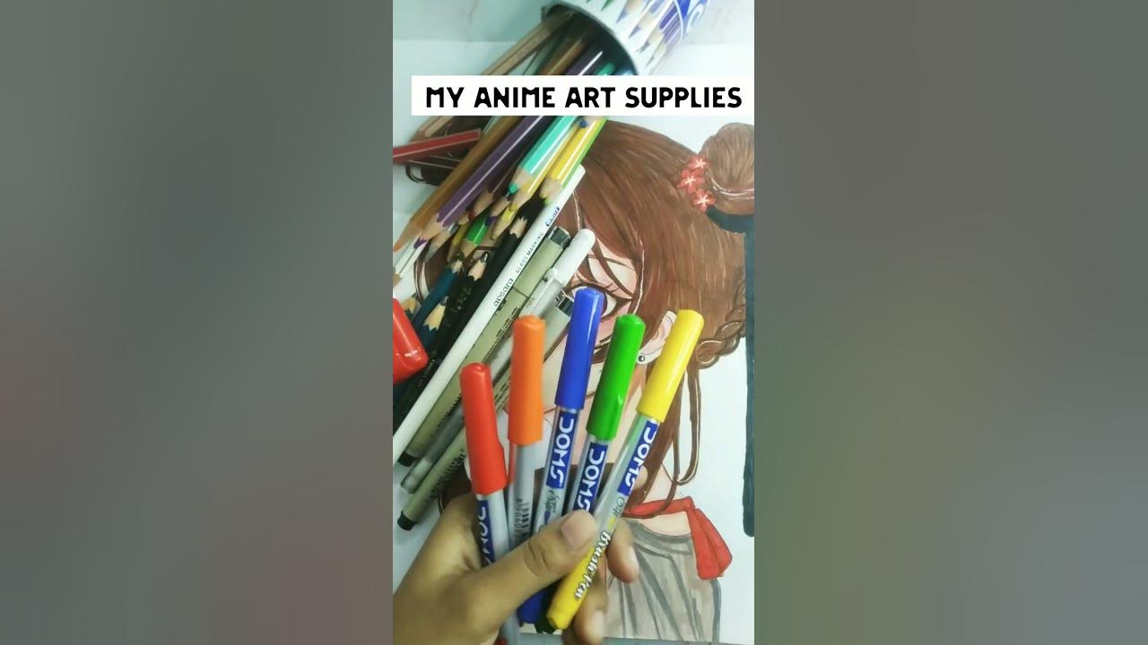 My anime art supplies 🤔#shorts #anime #artsupplies 