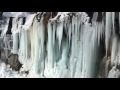 Snow shoe hiking to the mysterious frozen waterfall