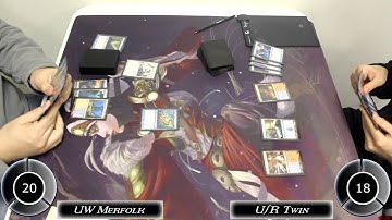 Game 1 Modern Gameplay - UW Merfolk Vs. UR Twin