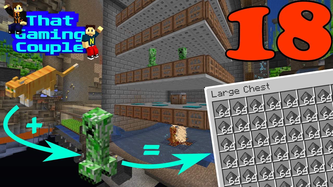 That Minecraft Couple Episode 18 Cat Powered Creeper Farm YouTube