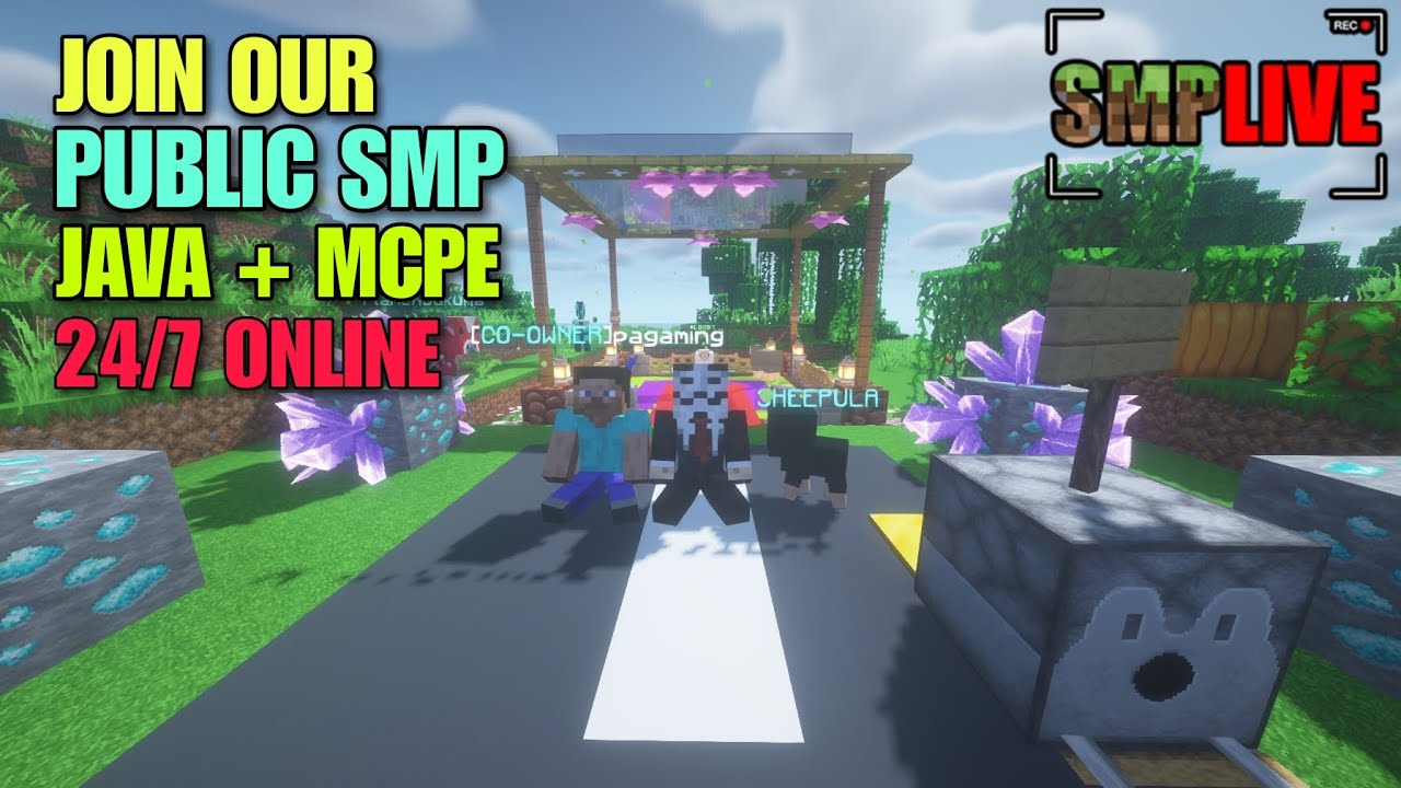 Minecraft Live Public smp || JAVA + PE || Public Smp Live | Minecraft ...
