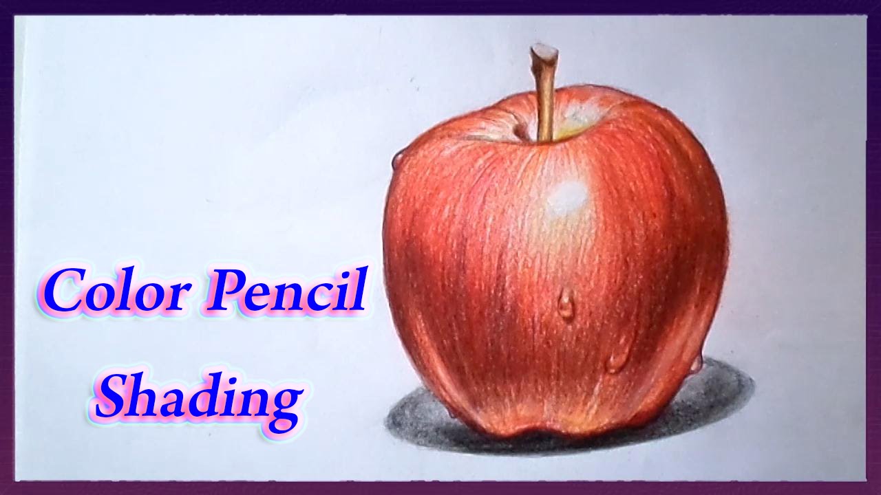 Realistic Color Pencil Drawing Tutorial of Apple - YouTube