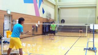 Badminton lesson 20150413(MON) - one jump / backhand drive 1