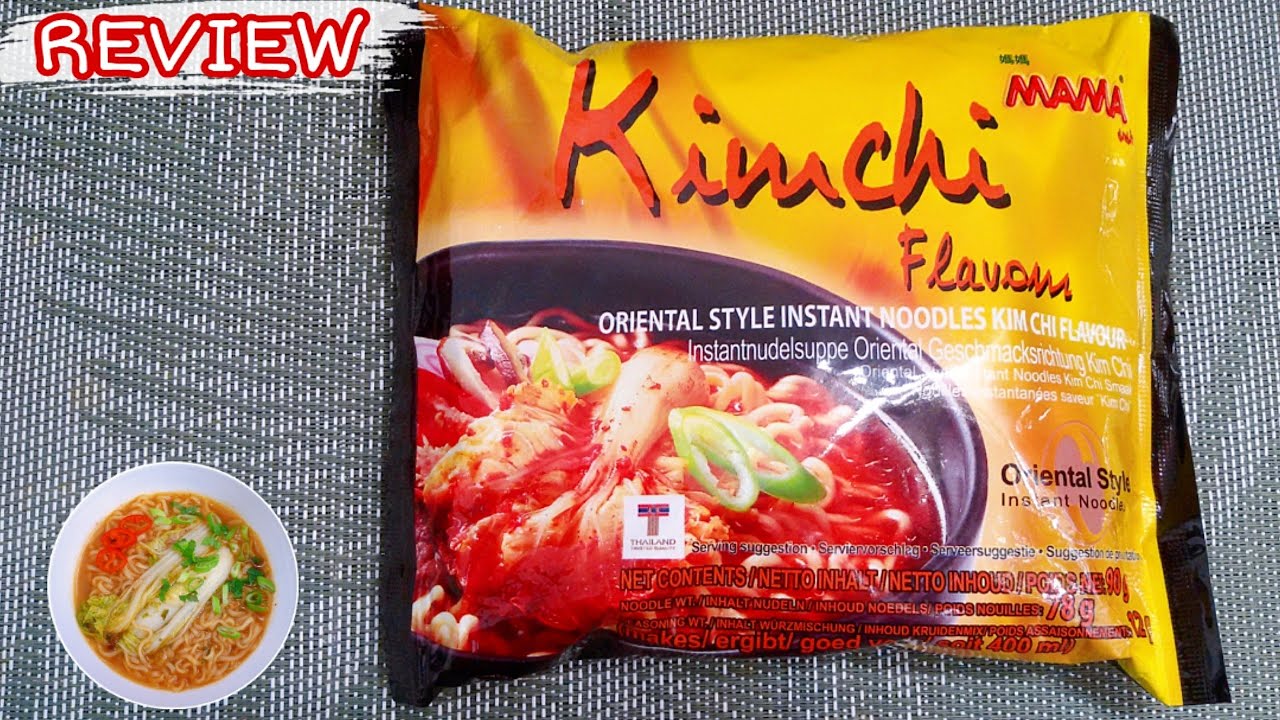 Review Mama Kimchi Flavour Instant Noodles Review Mie Instant Thailand, Kor...