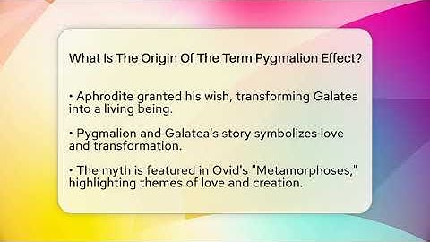 What Is The Origin Of The Term Pygmalion Effect? - Exploring Ancient Myths