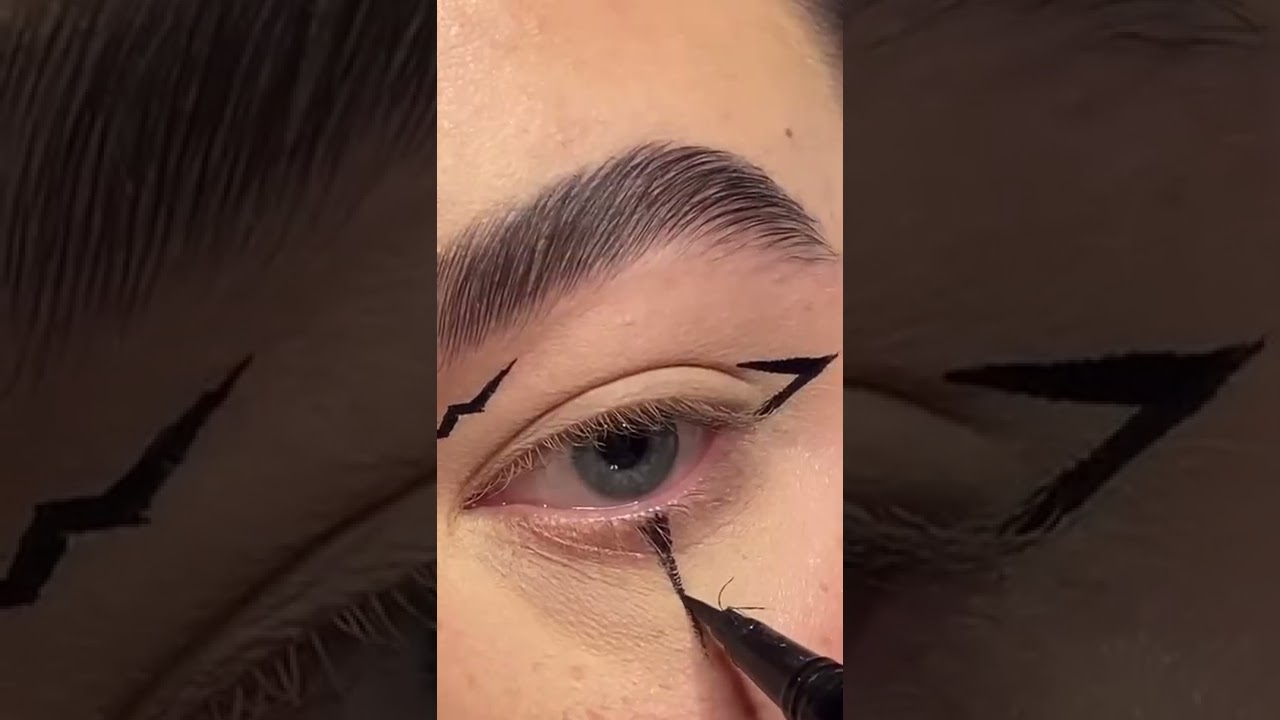 graphic liner with a pop of neon 💛 