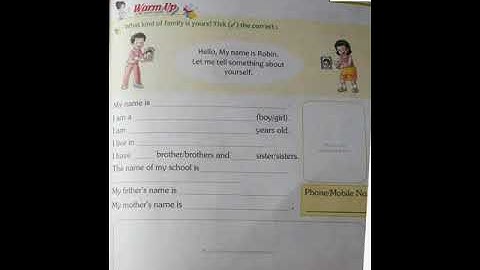 Class 1 (EVS)  Lesson 1 