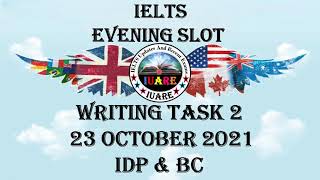 23 October 2021 IELTS / Writing Task 2 / Academic / Evening Slot / Exam Review / INDIA