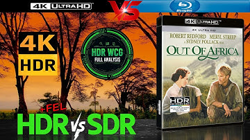 HDR DV WCG ATMOS ANALYSIS Out of Africa 1985 4K UHD BD REVIEW vs 1080p BD SDR 100nits