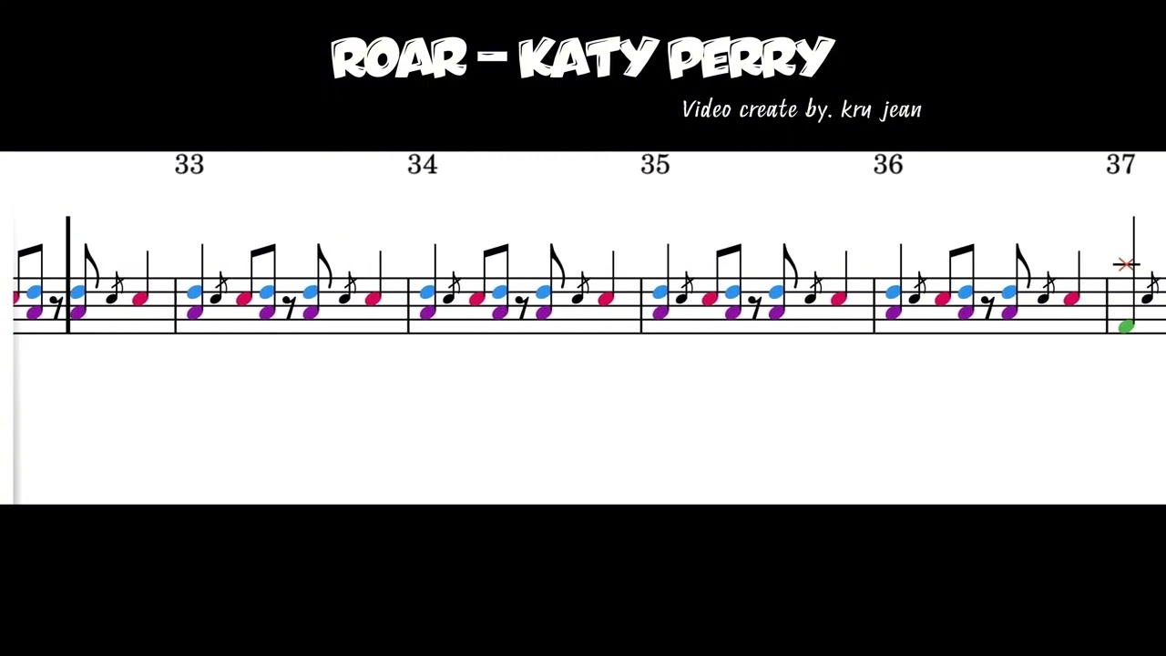 (Easy Drum Note Lv.7) Roar - Katy Perry  create by. Kru Jean | เเจกโน๊ต