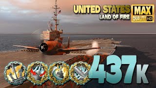 Aircraft Carrier United States with a giantic +430k damage game  World of Warships