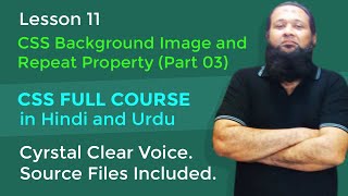 Lesson 11 – CSS Full Course in Hindi and Urdu – CSS Background Image and Repeat Property Part 03