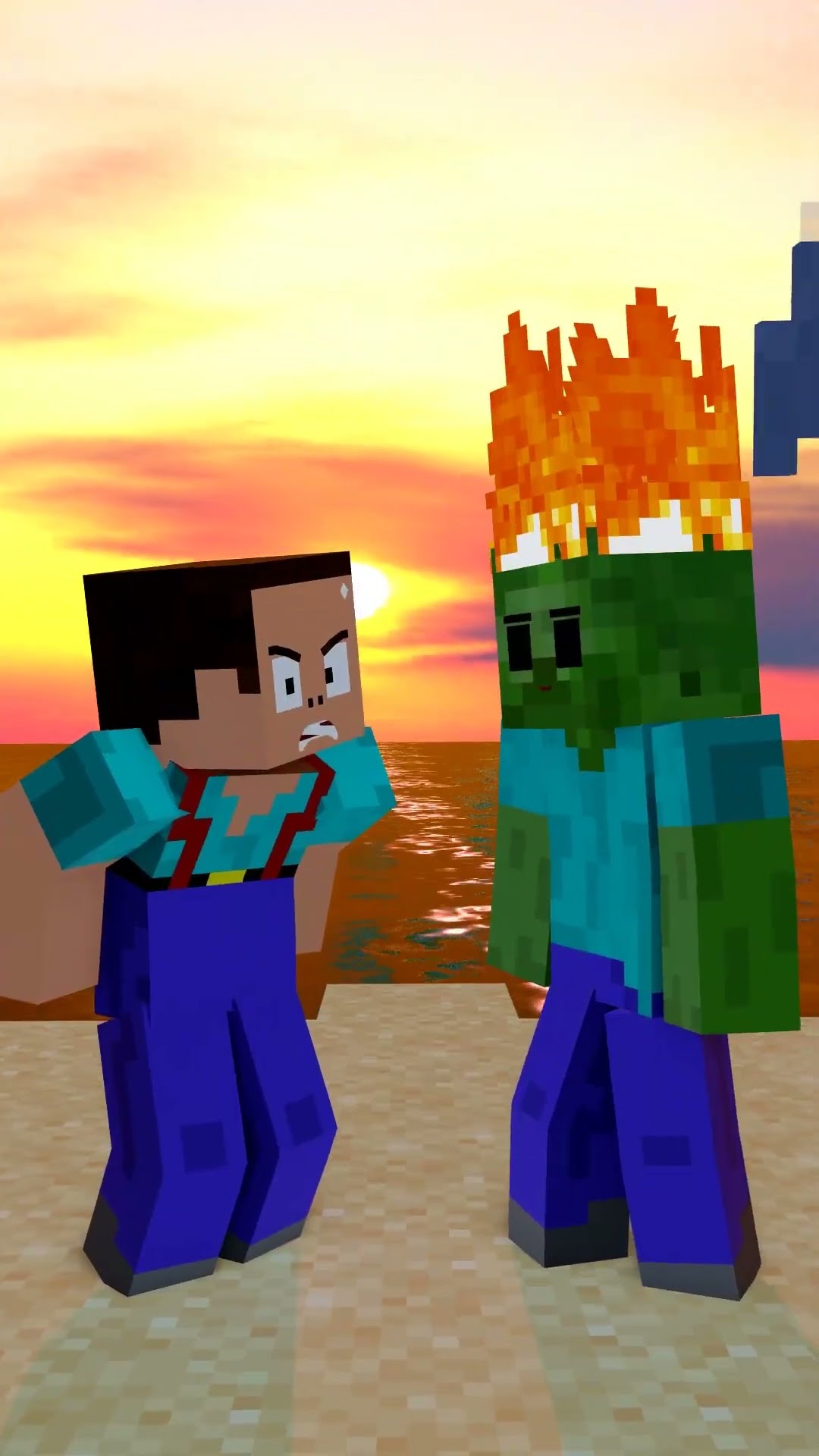 Zombie team Monster up battle in Beach