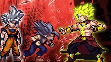 Goku DBS V7 OP(All Form) & Beast Gohan OP VS Broly DBS V2 OP in Jump Force Mugen