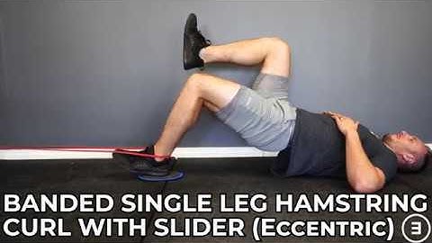 Banded Single Leg Hamstring Curl with Slider (Eccentric)