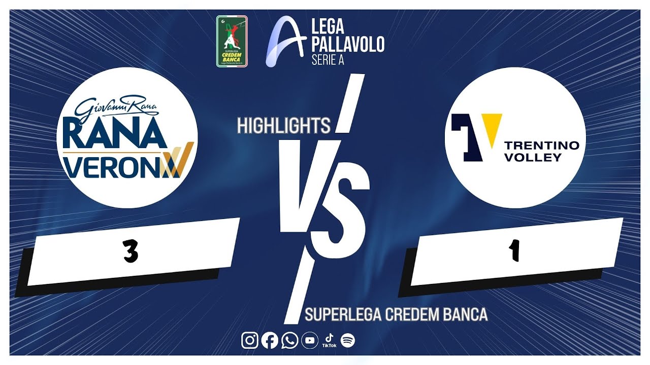 Rana Verona vs. Itas Trentino - Superlega Credem Banca VBTV Match Highlights