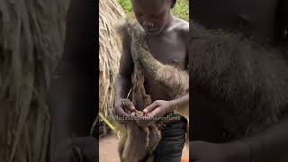 Hadzabe Tribe bushmen always share every piece of food they have