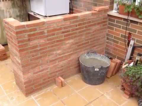 Como se hace una barra de ladrillo rustico rustic brick bar ... Mesada de madera tipo barra