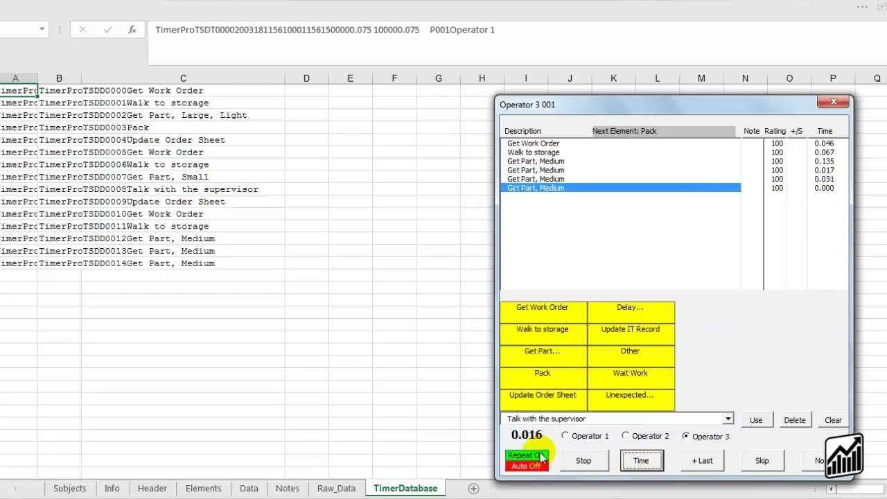 Line balancing by Microsoft Excel