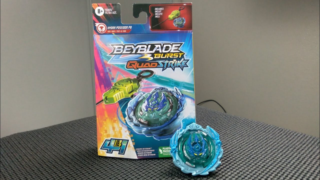 BEYBLADE Burst QuadStrike Ambush Nyddhog N8 and Chain Poseidon P8