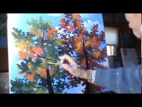 cara melukis pohon dengan menggunakan akrilik di atas 