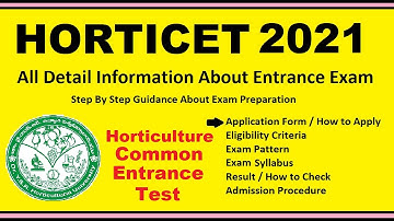 HORTICET 2021 - Notification, Dates, Application, Eligibility, Admit Card, Pattern, Syllabus, Result