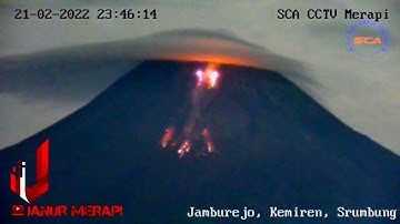 Lava Malam hingga Pagi - Timelapse Merapi 21-22 Februari 2022