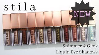 Stila NEW Shimmer & Glow Liquid Eye Shadows: Live Swatches & Review