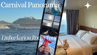 Carnival Panorama Embarkation in Long Beach CA. Balcony Room Tour.