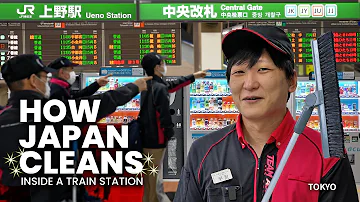 How Japanese Clean Train Stations & Public Toilets | Tokyo's UENO STATION Team ★ ONLY in JAPAN