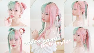 cute & easy hairstyles inspired by video game characters ❣ final fantasy, street fighter, nier, etc