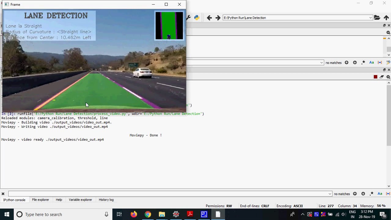 Lane Detection With Direction Curve Position in Python - YouTube