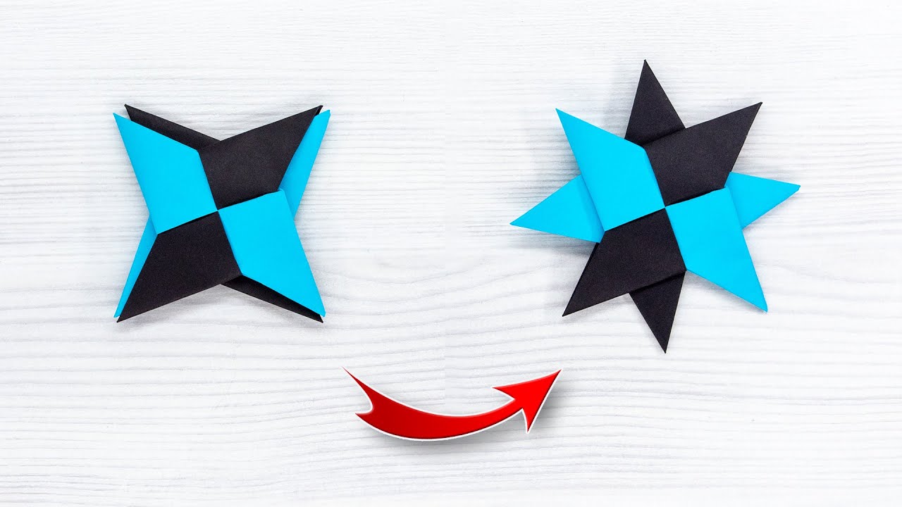 regn Stor vrangforestilling ugentlig DIY Folding Shuriken: How to Make a Paper Ninja Throwing Star - YouTube