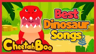 16mins | T-rex vs Triceratops + Dinosaur song Compilation | Nursery rhymes | Kids song | #Cheetahboo