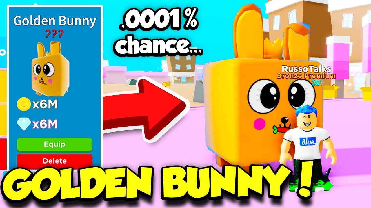 He Traded Me The Golden Bunny Secret Pet In Speed Champions 0001 Roblox Youtube - roblox insanely rare golden pet challenge pet