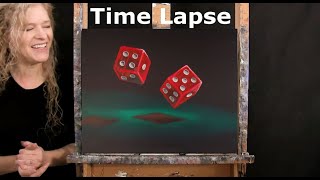 TIME LAPSE - Learn How to Paint ROLLING THE DICE with Acrylic Paint- Step by Step Tutorial