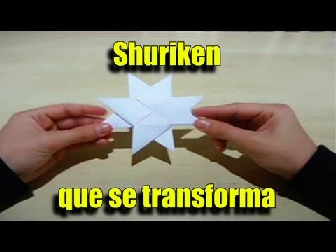 Origami - Como Fazer uma Shuriken que se Transforma de 4 Pontas para 8 Pontas!