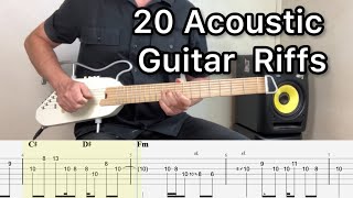 20 Acoustic Guitar Riffs with Donner Hush I Pro + Tabs screenshot 2