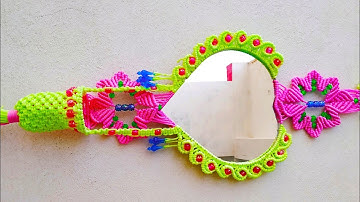 Macrame New Design 💓 Heart Shape Mirror Wall Hanging Tutorial In Hindi !! Full Part