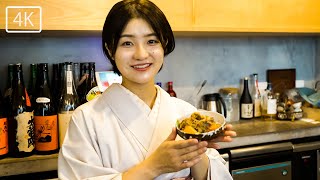 【看板娘・女将シリーズ】若者にも人気の小料理店「non」開店前から密着／Kimono women's cooking before opening "Bar non"／開場前的和服女性料理“non”