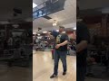 Guy does cool trick with bowling ball.