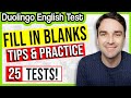 Fill in the blanks tips  25 practice questions duolingo english test practice lesson