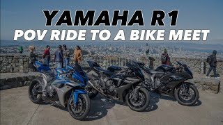 R1 goes to its first bike meet | cruise with V4, R6, R7 and CBR600RR