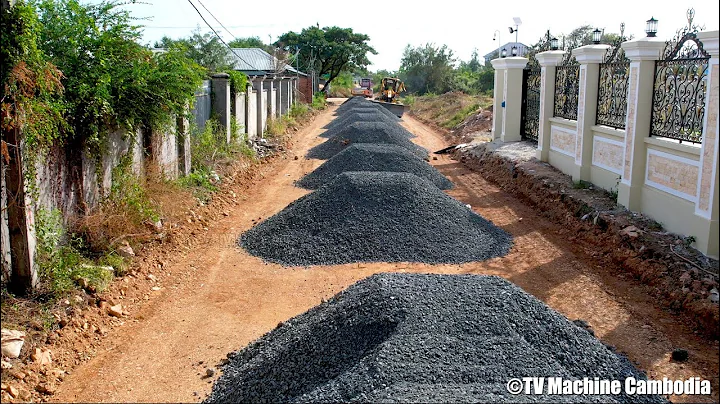 Wonderful Building Foundation Village Road Construction By Motor Grader Pushing And Grading Gravel