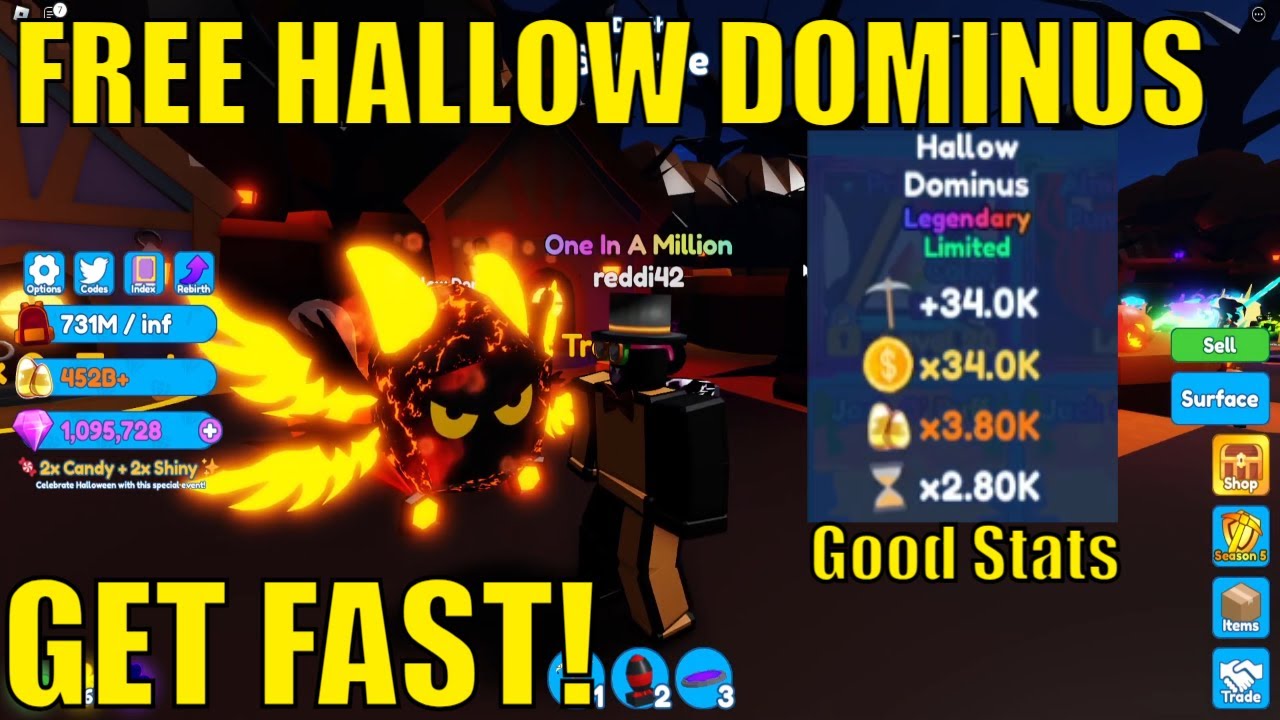 how-to-get-free-dominus-in-mining-sim-2-hallow-dominus-time-limited-good-stats-youtube
